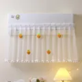 White lace air conditioner dust cover with cute carrot pendants, anti-direct wind shield. - Solid Color Carrot