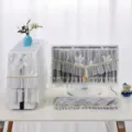 Lace computer dust cover set with floral pattern, elegant design for monitor and keyboard. - Universal 17-23 Inch / Crystal Lily White