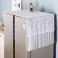 White lace refrigerator dust cover double door washing machine top protector fabric. - Single Door W55*D60*H60 cm / Moonflower White