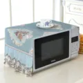 Copertura antipolvere per microonde in stile europeo floreale con pizzo, cucina blu. - Aiyier blu