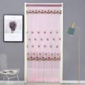 Pink mesh lace door curtain embroidered double layer privacy room partition summer decor - 100*210cm / Rose Pink