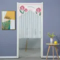Charming tulip sheer door curtain fabric half curtain for bedroom home decor detail - 100 * 120 cm with Hook and Loop Fastener / Rose