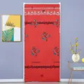 Verdichteter Thermoschutz-Türvorhang für den Winter mit rotem Steppstoff und Rosenmuster. - 120*220cm / Gepolsterte Baumwoll-Türvorhänge Rose