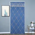 Verdickter gesteppter thermischer Türvorhang winter winddichter Vorhang für Schlafzimmer Zuhause - Gestepptes abstraktes Karo / 90*200cm