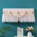 Detailansicht der bestickten Spitzen-Klimaanlagen-Staubschutzhülle mit elegantem Blumendesign. - Universell für 1-1,5 PS (Länge innerhalb 86 cm) / Neu Zhao Jun Rosa - Kein Abnehmen beim Start