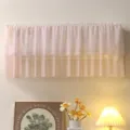 Pink lace air conditioner dust cover wall mounted mesh shield breathable decorative room interior - 2P (Length 88-94cm) / Pink