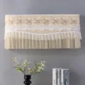 Detailed view of elegant lace air conditioner dust cover with delicate embroidery and ruffles. - 1-1.5 HP All-Inclusive AC Cover (Must Remove for Use) Under 86cm / Golden Silk Plum Brown