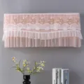 Pink lace split air conditioner dust cover, elegant floral embroidery, 1.5P home room decor - Golden Silk Plum Pink