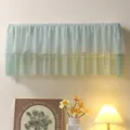 Lace hanging air conditioner dust cover mesh anti-direct blow wind curtain for bedroom wall. - 2P (Length 88-94cm) / Green