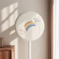 Fundas antipolvo redondas y elásticas para ventilador con bonito estampado de arcoíris. - Arcoíris