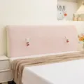 Roze gebreide hoofdbordhoes elastische stofdichte beschermer voor slaapkamer decor - Kersenzak roze