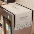 Cream style floral refrigerator dust cover cloth for double door fridge and oven. - Cloud Cup - Irregular Fridge Top Cover