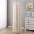 Vista dettagliata dell'elegante copertura in pizzo per condizioniatore in un accogliente soggiorno. - Universale per Altezza Condizionatore 180 / Caffè con perle artificiali