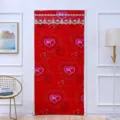 Verdichteter gesteppter Vorhang Winter Thermoschutz rote Herzen Spitze Schlafzimmer Raumteiler - 120*220cm / Gesteppter Baumwoll-Türvorhang (Herz)