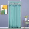 Double layer doorway curtain, opaque shading partition curtain for bedroom home decor. - 90 * 200 cm Mosquito-Proof All-Season Curtain / Charm Green Double-Layer Opaque