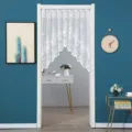 French style lace half curtain punch-free door curtain for kitchen bedroom home decor - Door Curtain (1.6x1m) / Hundred Flowers