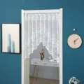Tendina per porta in pizzo bianco mezza tenda francese elegante tenda trasparente floreale arredo - Tenda per porta 150 cm di larghezza, circa 1 m di altezza / Cento Fiori