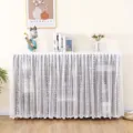 Detail view of white lace dust cover curtain for bookshelf shoe cabinet storage. - Width 140 * Height 100 cm / Dreamy White