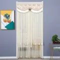 European sheer door curtain mesh anti-mosquito bedroom partition stylish home decor item - W90 x H210cm Mosquito Proof / Elegant Beige Double-Layer Gauze with Velcro