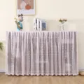 Pink lace dust curtain for bookshelf and shoe cabinet, elegant mesh fabric cover for home storage. - Width 140 * Height 100 cm / Dreamy Pink