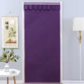 Tendina termica trapuntata per porta invernale, in tessuto viola divisorio pratico. - Tenda da porta in cotone imbottito - Viola