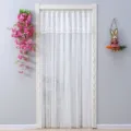 White lace door curtain for bedroom privacy, elegant sheer partition curtain for home decor. - 140*200cm / White Floral Lace