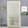 Sheer lace door curtain embroidered mesh anti-mosquito partition home decor white - 100*210cm / Lotus Orange