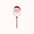 Nahaufnahme eines Weihnachtsmann-Zauberstabs mit glitzerndem Hut für die Weihnachtsfeier. - Weihnachtsmann