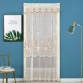 Double layer lace embroidered mesh door curtain, elegant home partition and privacy drape. - 100*210cm / European Double-Layer Gauze