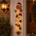 Gemütlicher leuchtender Lebkuchen-Weihnachtstürhänger mit warmen LED-Lichtern - Lebkuchen Stil