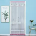 Double layer lace sheer door curtain anti-mosquito bedroom kitchen privacy decorative curtain - 100*210cm / Swan Pink Beige