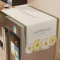 Cream style refrigerator dust cover with floral pattern, double door fabric cover protector. - Butterfly Flutter - Irregular Fridge Top Cover