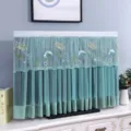 Copertura antipolvere per TV in pizzo verde ricamato, elegante protezione in tessuto. - Fiore di buon auspicio velo verde
