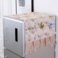 Kühlschrank Staubschutzhülle mit Blumenmuster Aufbewahrungstaschen Spitzenkante Abdeckung - Beige Rosa Rose