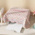 Pink checkered printer dust cover cream style cute decorative cloth for home office desktop use - Pink Diamond Colorful Star Scalloped Cover