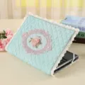 Funda protectora para portátil de encaje acolchado de 14 pulgadas con bordado de rosa en 3d - Azul Rosa