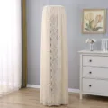 Copertura antipolvere cilindrica verticale per condizionatore beige con pizzo floreale. - Universale per Altezza Condizionatore 180 / Caffè Piccoli Fiori