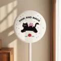 Fundador de polvo elástico para ventilador vertical con estampado de gato tierno - Dos Gaticos