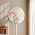 Fundas antipolvo redondas para ventilador de pie con estampado de tulipán rosa elástico - Tulipán