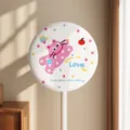 Fundas elásticas para ventilador gato de dibujos animados rosa variante, protector antipolvo redondo. - Luces de colores Meow Meow