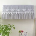 Copertura antipolvere per condizionatore sospesa in pizzo grigio rete frangivento ricamata moderna - Benedizione grigio senza rimozione all'accensione