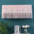 Copertura antipolvere rosa in pizzo per condizionatore a parete con ricamo elegante e frange. - Benedizione rosa senza rimozione all'accensione