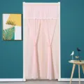 Pink door curtain with lace valance bedroom privacy hanging partition curtain decoration. - Dreamy Pink Double-Layer Opaque Curtain