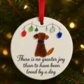 Detail einer Hunde-Deko mit Meeresglas-Kunst und Haustier-Spruch am Weihnachtsbaum - Hund / 1 Stück
