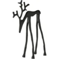 Stilisierte mattschwarze Rentierfigur aus Legierung für moderne Weihnachtsdeko - Kleine Größe Rentier / Schwarz