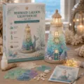 DIY Meerjungfrau-Leuchtturm-Set mit Meeresglas und LED-Lichtern für Küstendekoration - Meerjungfrau Stil