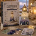 DIY Halloween Küstenleuchtturm-Set mit Meerglas und LED-Lichtern für Deko - Halloween Stil