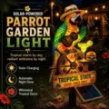 Solar powered resin parrot garden light with tropical ukulele theme - Parrot C (Solar) / 20cm
