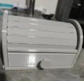 Graue 3D-gedruckte Brotbox mit Rolltür und integrierter Schublade für die Küche - H 9cm L 14cm B 10cm / Grau