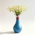 Niedliche blau gepunktete Harzvase in Form eines Huhns mit großen Augen für Gartendeko - Blau